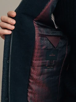 Sale Next Signature Soft Touch Wool Rich Padded Italian Fabric Funnel Neck Coat Charcoal Grey