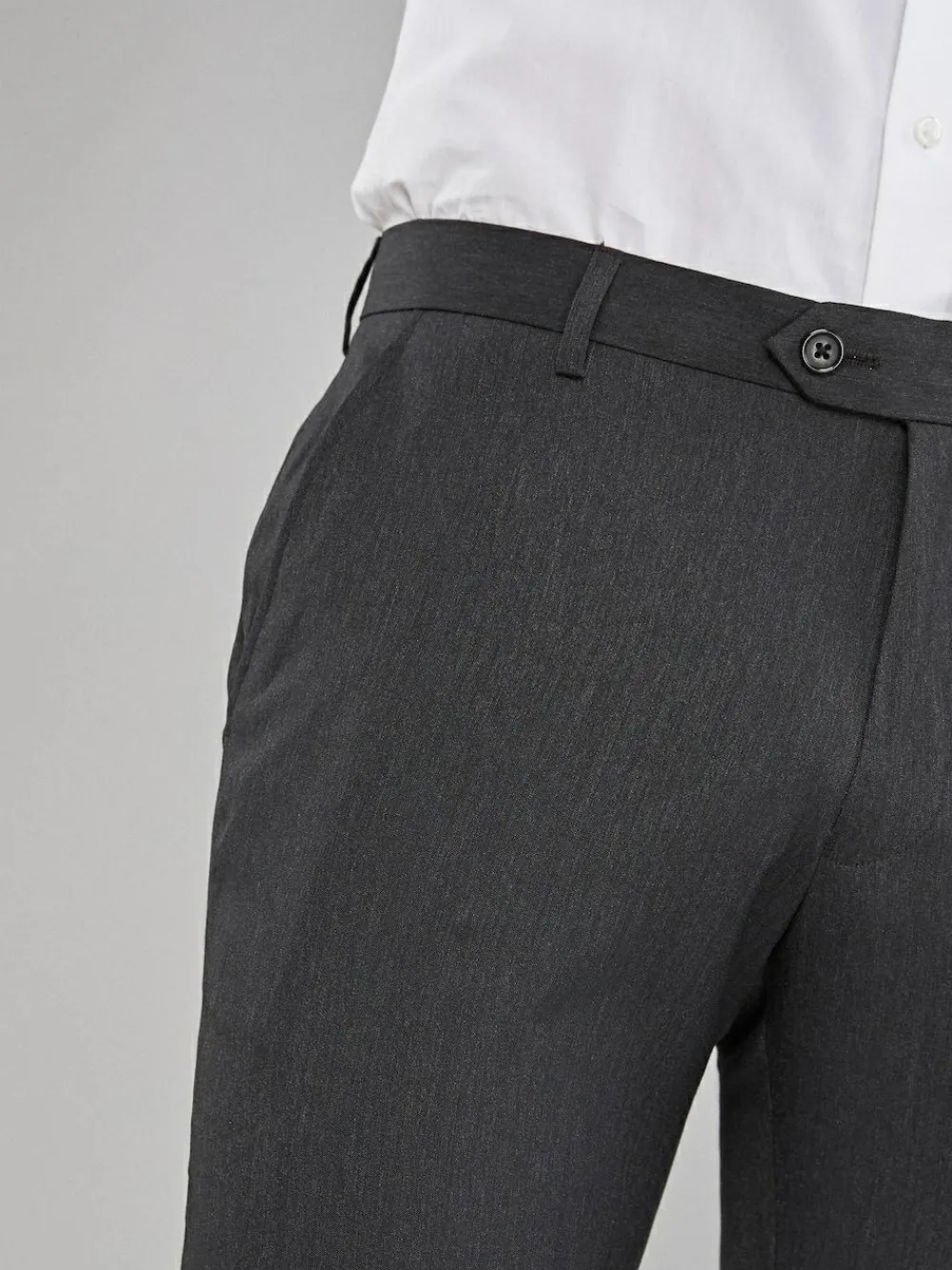 Online Next Skinny Fit Stretch Smart Trousers Charcoal Grey