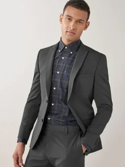 Next Skinny Fit Two Button Suit Jacket^ Grey Suits|Suits & Tuxedos