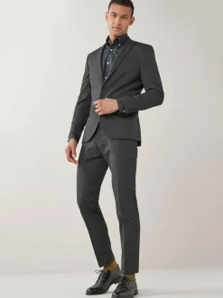 Next Skinny Fit Two Button Suit Jacket^ Grey Suits|Suits & Tuxedos