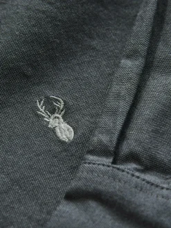 Hot Next Charcoal Grey Slim Fit Long Sleeve Oxford Shirt