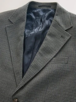 Next Charcoal Grey Slim Fit Puppytooth Wool Blend Suit Jacket^ Grey Suits|Blue Suits