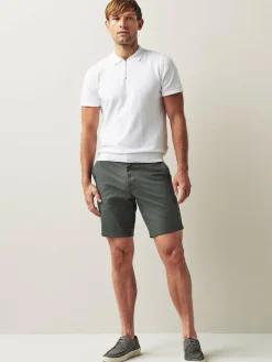 Next Charcoal Grey Straight Fit Stretch Chinos Shorts^ Shorts