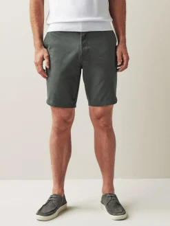 Next Charcoal Grey Straight Fit Stretch Chinos Shorts^ Shorts