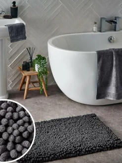 Best Next Charcoal Grey Super Plush Bath Bobble Mat