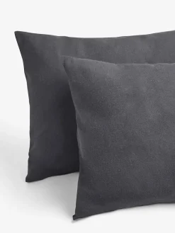 Next Charcoal Grey Supersoft 100% Brushed Cotton Duvet Cover Plain and Pillowcase Set^ Bedsets & Duvet Covers
