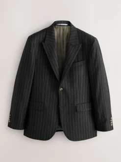 Discount Next Charcoal Grey Tailored Fit Tailored Fit Signature Empire Mills 100% British Wool Stripe Suit Jacket