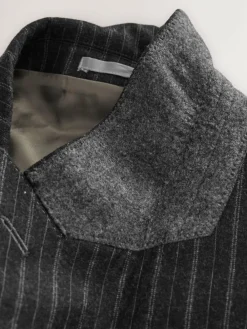 Discount Next Charcoal Grey Tailored Fit Tailored Fit Signature Empire Mills 100% British Wool Stripe Suit Jacket