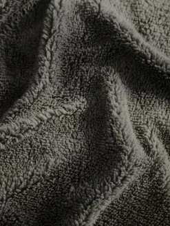 Online Next Charcoal Grey Teddy Fleece Duvet Cover and Pillowcase Set