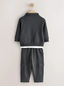 Outlet Next Charcoal Grey T-Shirt And Joggers 3 Piece Set (3mths-7yrs)