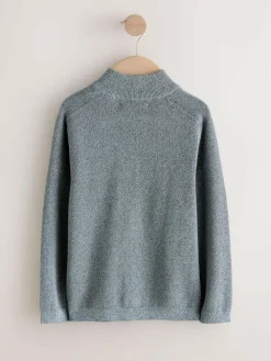 Next Charcoal Grey Twist Zip Through Knitted Cardigan (3-16yrs)^BOY Knitwear & Sweaters|Knitwear