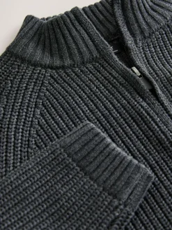 Next Utility Zip Neck Knitted Jumper (3-16yrs)^BOY Knitwear & Sweaters|Knitwear