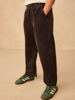 Next Wide Fit Corduroy Pull On Trousers (3-16yrs) Charcoal Grey