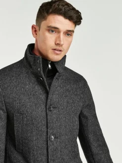 Next Wool Blend Mock Gilet Herringbone Padded Coat^ Coats & Jackets|Coats & Jackets