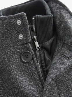 Next Wool Blend Mock Gilet Herringbone Padded Coat^ Coats & Jackets|Coats & Jackets