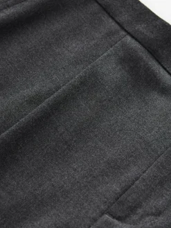 Hot Next Wool Rich Smart Textured Trousers With Side Adjusters Charcoal Grey