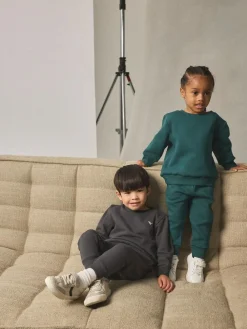 Clearance Next Sweatshirt and Joggers Set 2 Pack (3mths-7yrs) Charcoal Grey/Green