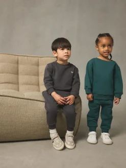 Clearance Next Sweatshirt and Joggers Set 2 Pack (3mths-7yrs) Charcoal Grey/Green