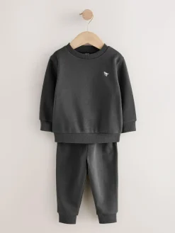 Clearance Next Sweatshirt and Joggers Set 2 Pack (3mths-7yrs) Charcoal Grey/Green