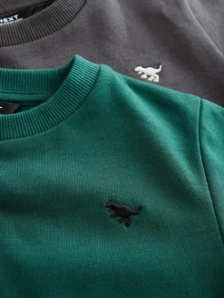 Clearance Next Sweatshirt and Joggers Set 2 Pack (3mths-7yrs) Charcoal Grey/Green