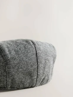 Next Herringbone Flat Cap Charcoal