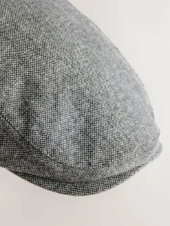 Next Herringbone Flat Cap Charcoal