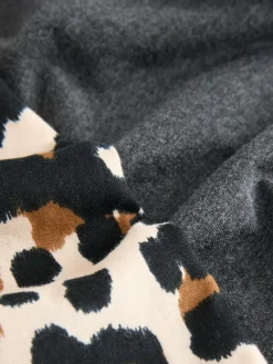 Next Charcoal Leopard Short Sleeve Pyjamas^Women Pyjamas|All Night & Lounge