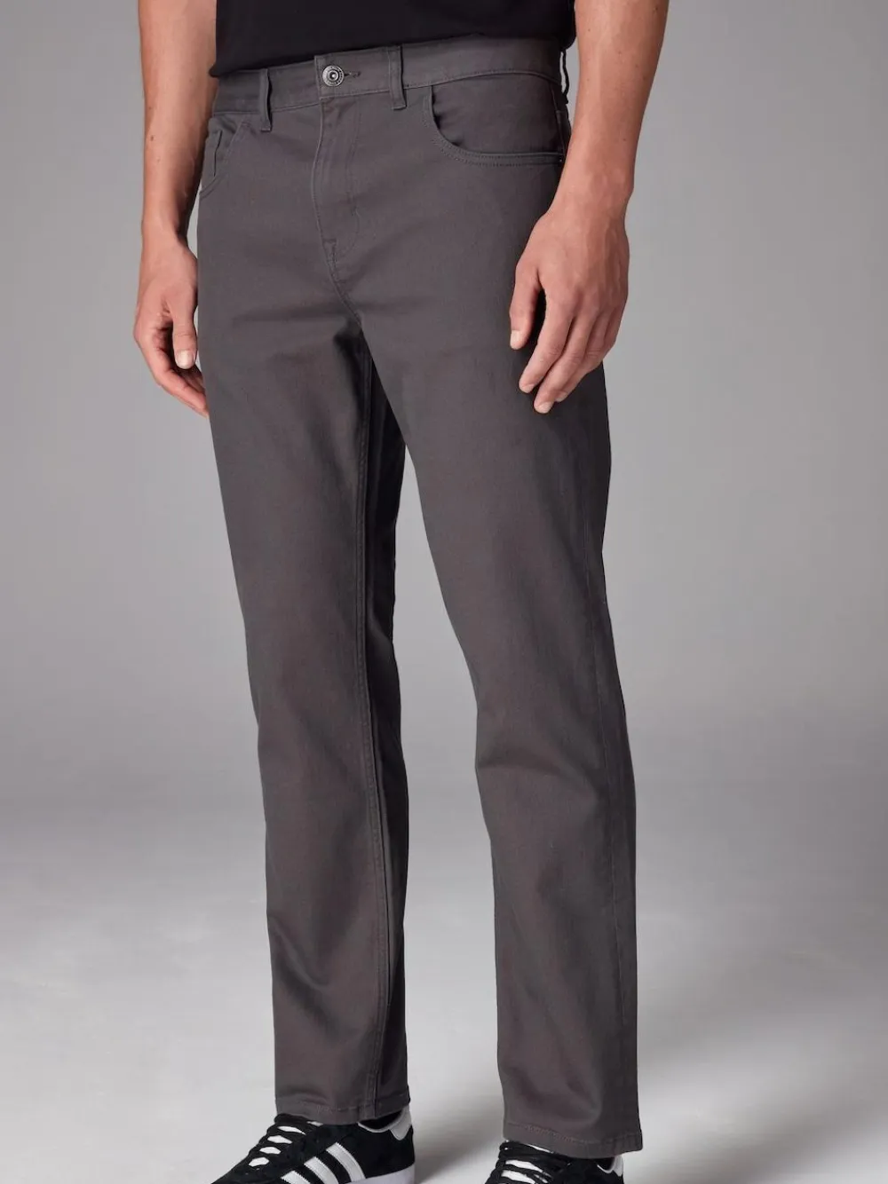 Hot Next Charcoal Single Straight Fit Classic Stretch Jeans