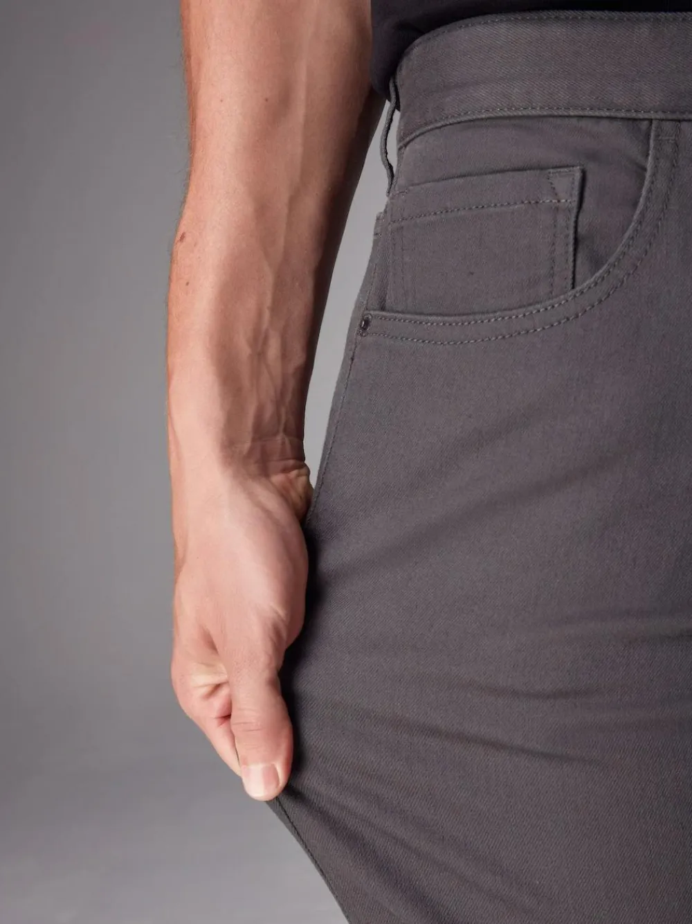 Hot Next Charcoal Single Straight Fit Classic Stretch Jeans