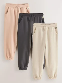 Hot Next 3 Pack Joggers Set (3mths-7yrs) Charcoal/Cream/Tan