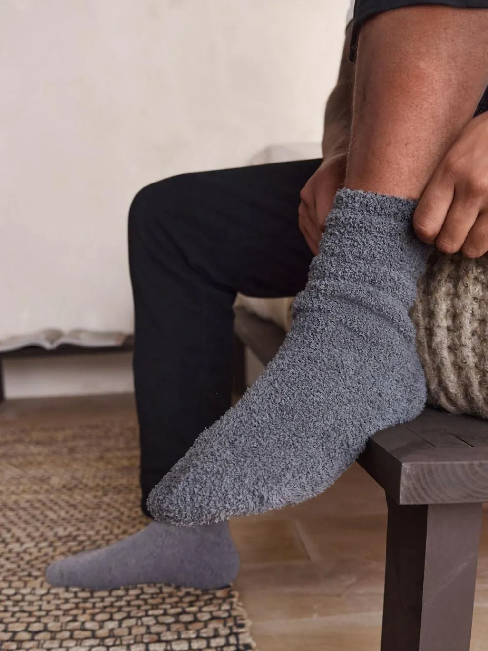 Best Next Fluffy Socks 2 Pack Charcoal/Light Grey