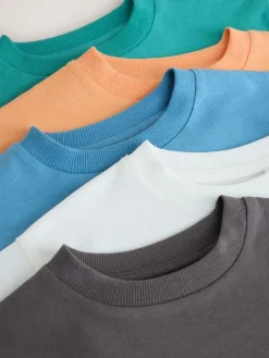 Next Charcoal/White/Blue/Orange/Green Short Sleeve T-Shirts 5 Pack (3mths-7yrs)^BOY Tops|T-Shirts