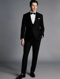 Charles Tyrwhitt Black Adjustable Fit Dinner Suit Double Breasted Waistcoat^ Vests