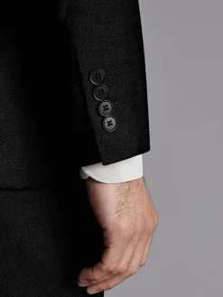 Charles Tyrwhitt Black Slim Fit Twill Stretch Suit: Jacket