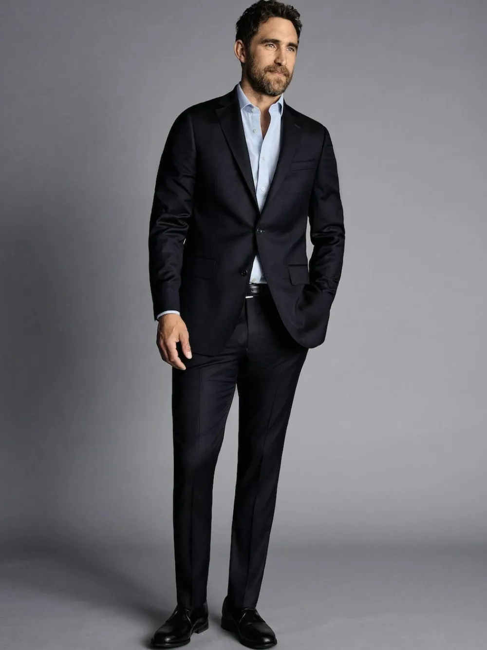 Hot Charles Tyrwhitt Black Slim Fit Italian Luxury Suit: Jacket