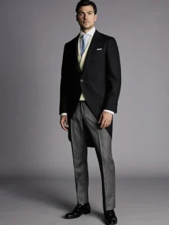 Charles Tyrwhitt Black Slim Fit Herringbone Morning Suit: Tailcoat^ Black Suits