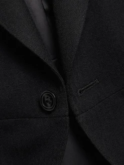 Charles Tyrwhitt Black Slim Fit Herringbone Morning Suit: Tailcoat^ Black Suits