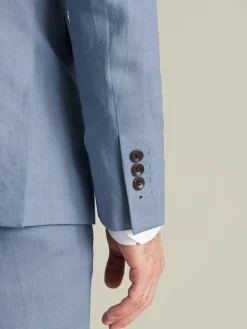 Charles Tyrwhitt Blue Slim Fit Slim Fit 100% Linen Jacket^ Blue Suits|Suits & Tuxedos