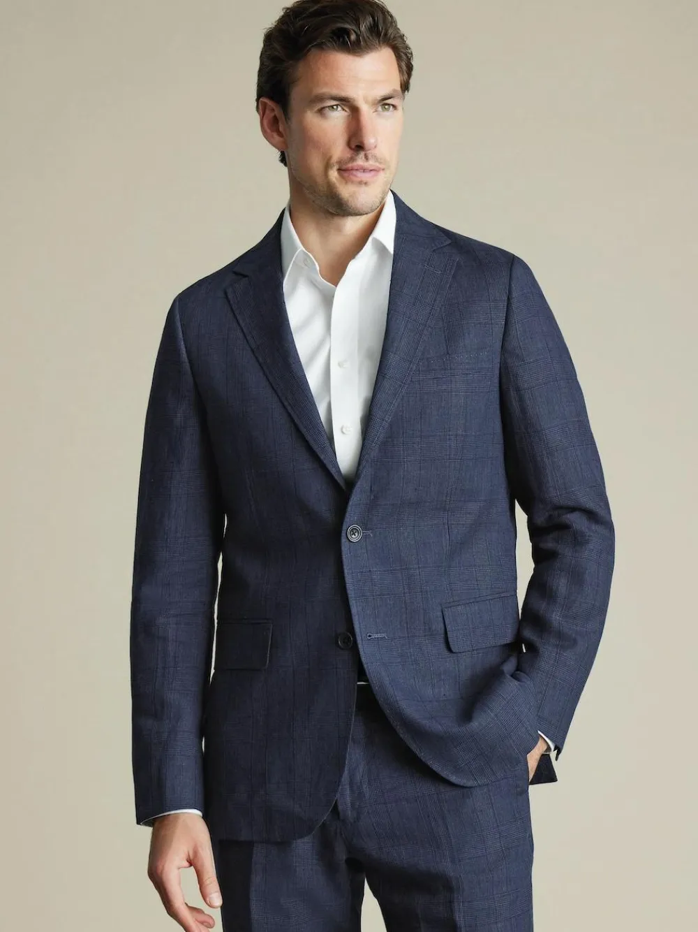 Clearance Charles Tyrwhitt Blue Slim Fit 100% Linen Jacket