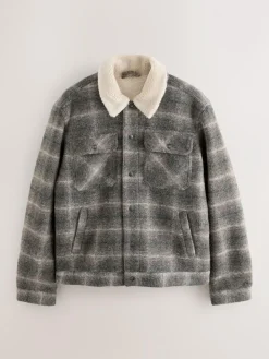 Sale Next Check Borg Lined Trucker Jacket