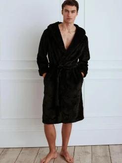 Chelsea Peers Fleece Dressing Gown Black