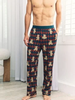 Chelsea Peers Blue Argyle Bear Print Pyjama Bottoms^ Pyjamas