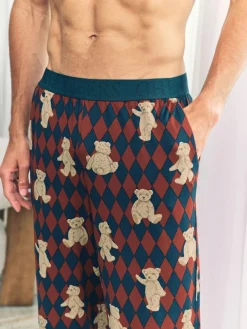 Chelsea Peers Blue Argyle Bear Print Pyjama Bottoms^ Pyjamas