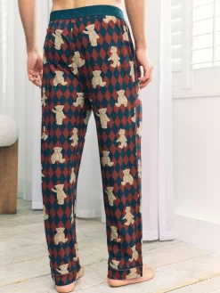 Chelsea Peers Blue Argyle Bear Print Pyjama Bottoms^ Pyjamas