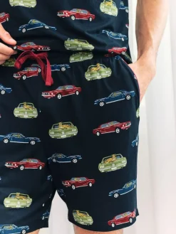 Chelsea Peers Blue Driving Leopards Print Short Pyjamas Set^ Pyjamas