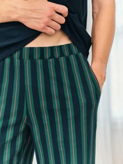 Chelsea Peers Blue Embroidered Fish Henley Stripe Long Pyjama Set^ Pyjamas