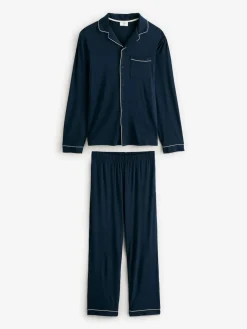 Best Chelsea Peers Blue TENCEL™ Modal Long Button Up Pyjama Set