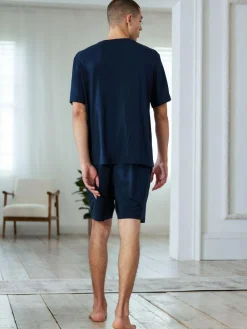 Chelsea Peers Blue TENCEL™ Modal Short Crew Neck Pyjama Set^ Pyjamas