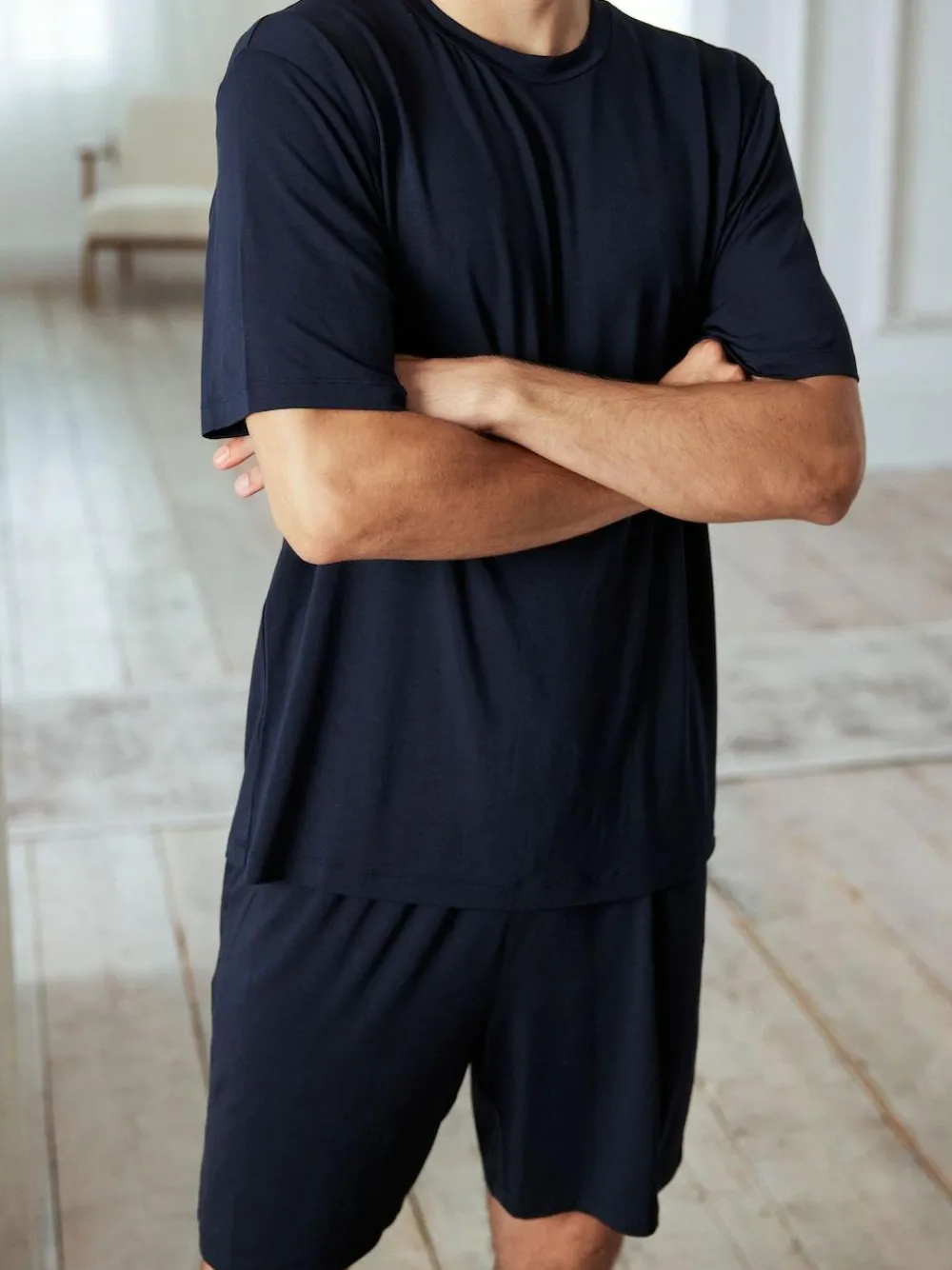 Chelsea Peers Blue TENCEL™ Modal Short Crew Neck Pyjama Set^ Pyjamas