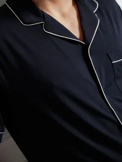 Chelsea Peers Blue TENCEL™ Modal Short Button Up Pyjama Set